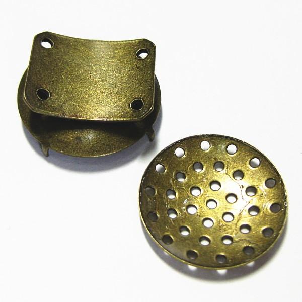 8910-『指輪パーツ』　リングパーツ（トップのみ）　真鍮古美　２０mm（シャワー台）　１個 |  | 01