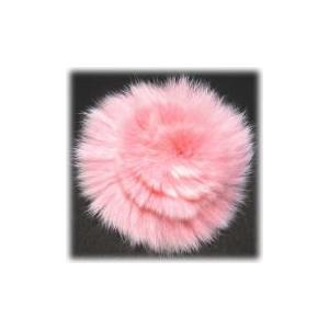 8949-『ファー』　ラビットファーフラワー　ピンク　Wカン付き　標準７０mm　１個 | 