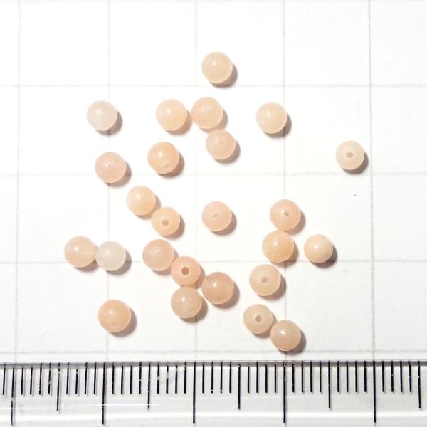 8979-天然石 3mm丸玉 ピーチクォーツ 25粒 |  | 01