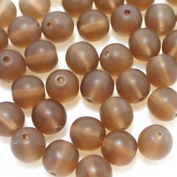 0090-6RD/M1023 【チェコ６丸】 スモーキトパーズマット　６ミリ　５０個/１パック | 