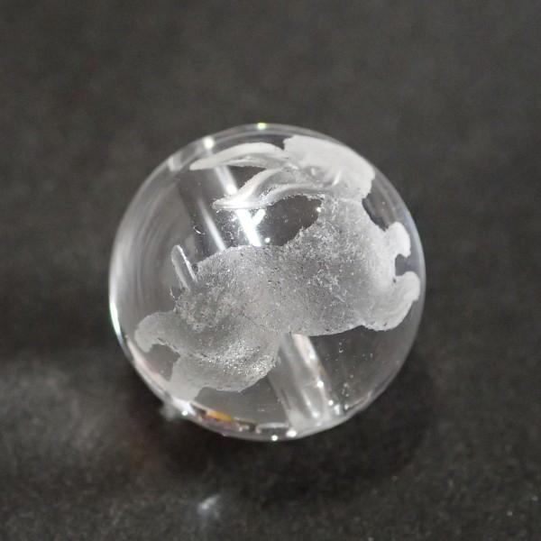 9014-《天然石水晶彫　干支》　うさぎ　卯　１２mm　１個 |  | 01