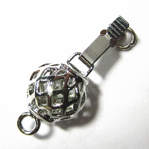 9028-《クラスプ》　１連丸籠　ロジウム　８mm　１個 | 