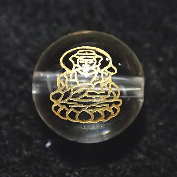 9040-《天然石水晶彫　守護仏》　文殊菩薩（卯・うさぎ）　１２mm　１個 | 