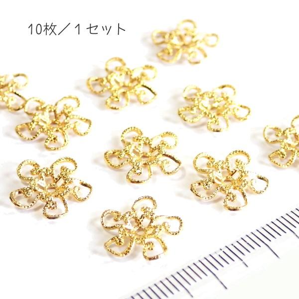 9113-〈Filigree〉　フィリグリーパーツ　ゴールド　１３mm　１０個/１パック | 