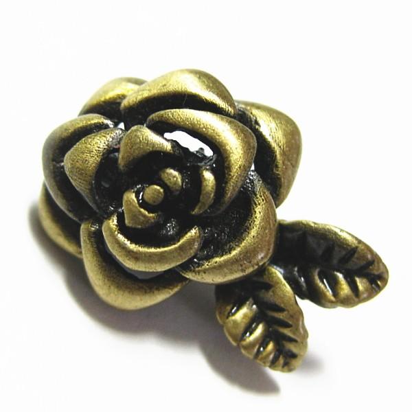 9136-《クラスプ》　マグネット　薔薇　真鍮古美　２０x１５mm　１個 | 