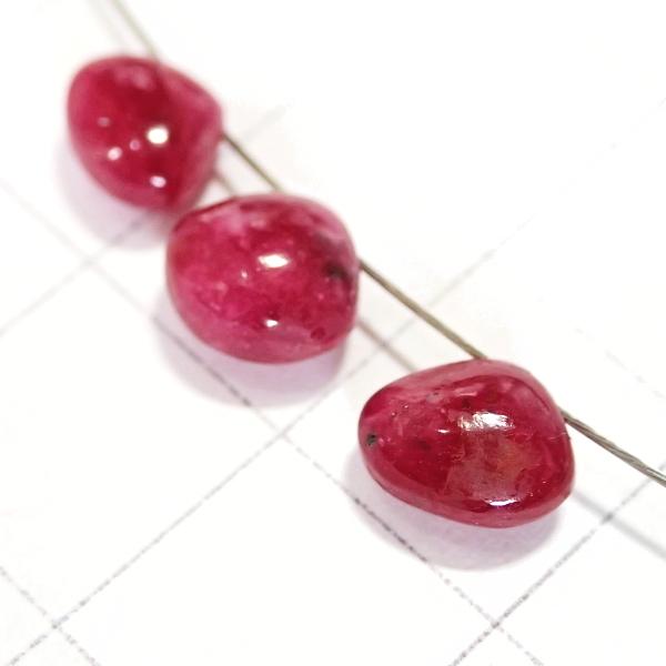 9163-《天然石Special》　ルビー　マロンドロップ　計１．０ｇ　３個/１パック | 