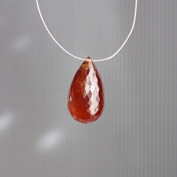 9197-《天然石トップホール》　ヘソナイトAA　カットドロップ　１８．６ｘ１０．５mm　１個 |  | 02