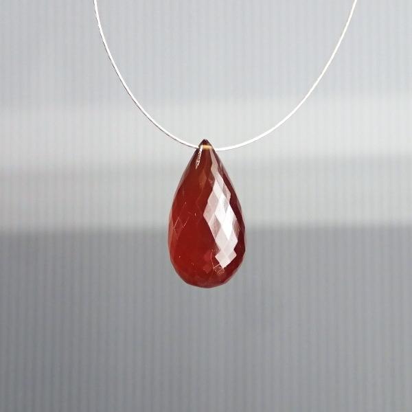 9199-《天然石トップホール》　ヘソナイトAA　カットドロップ　１９x９．８mm　１個 |  | 02