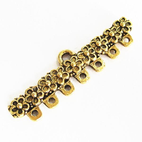 9243-【ＮＹピューター】　デイジー７連　パーツ　金古美　３７mm　５個/１セット | 