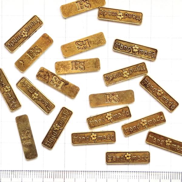 9377-《５０円均一》　メタルデコパーツ　プレート（ホール無）２１ｘ６ｘ１mm　２０個/１パック | 