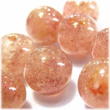 9394-天然石 10mm丸玉 草苺石 10粒 | 