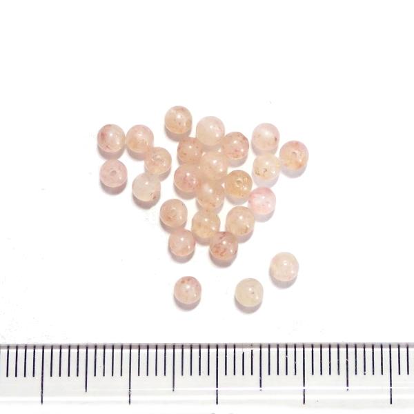 9397-天然石 3mm丸玉 草苺石 25粒 |  | 01