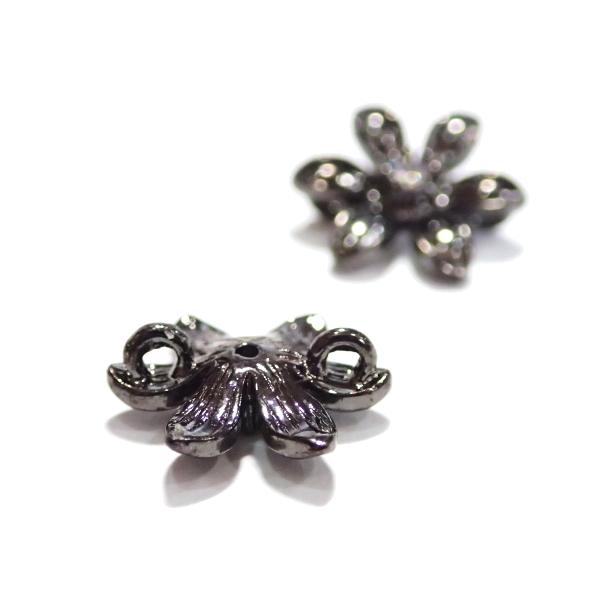 9477-《ラインストーン》　フラワーコネクター　ブラック　１２mm　２個/１セット |  | 01