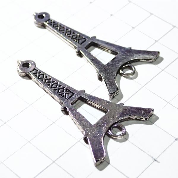 9601-《メタルチャーム・パーツ》　エッフェル塔コネクター　銀古美　４５x２６mm　２個/１セット |  | 01