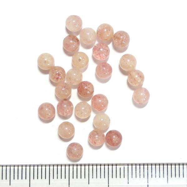 9640-天然石 4mm丸玉 草苺石 25粒 |  | 01