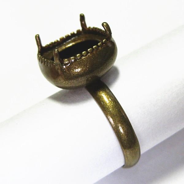 9700-『指輪パーツ』　カボション用リング　真鍮古美　１０mm用　１個 |  | 01