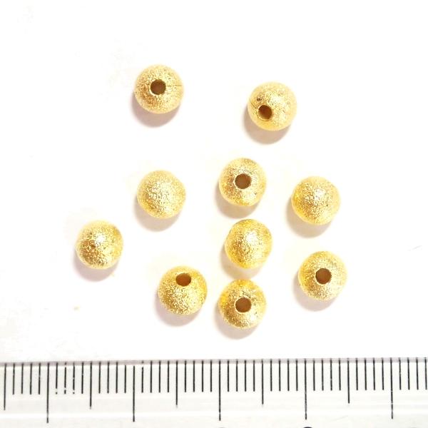 9707-【基本パーツ】スターダスト　メタルビーズ　金色　６mm丸玉　１０個/１パック | 