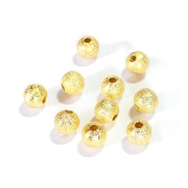 9707-【基本パーツ】スターダスト　メタルビーズ　金色　６mm丸玉　１０個/１パック |  | 01