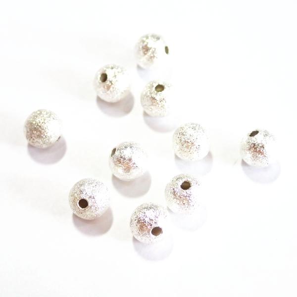 9708-【基本パーツ】スターダスト　メタルビーズ　白銀色　６mm丸玉　１０個/１パック |  | 01