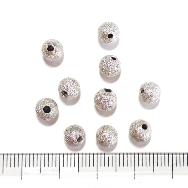 9709-【基本パーツ】スターダスト　メタルビーズ　銀色　６mm丸玉　１０個/１パック | 
