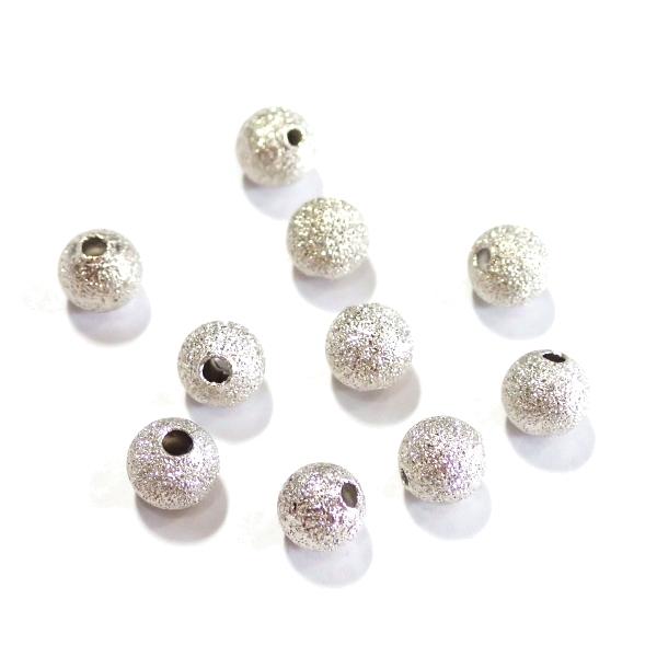 9709-【基本パーツ】スターダスト　メタルビーズ　銀色　６mm丸玉　１０個/１パック |  | 01