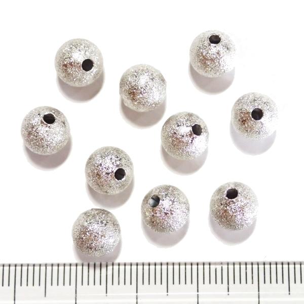 9712-【基本パーツ】スターダスト　メタルビーズ　銀色　８mm丸玉　１０個/１パック | 