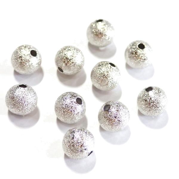 9712-【基本パーツ】スターダスト　メタルビーズ　銀色　８mm丸玉　１０個/１パック |  | 01