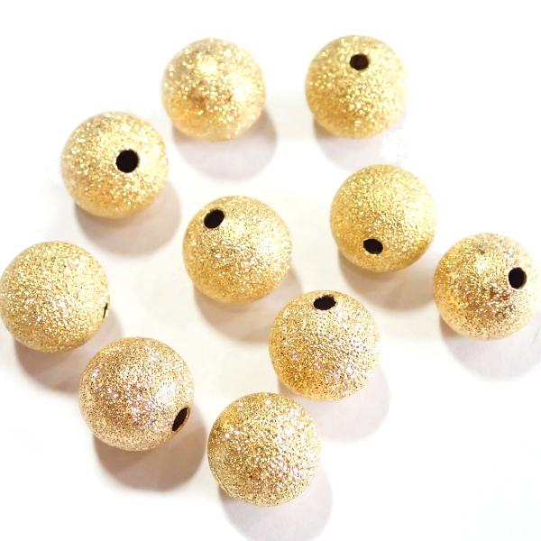9732-【基本パーツ】スターダスト　メタルビーズ　金色　１０mm丸玉　１０個/１パック |  | 01