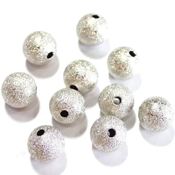 9734-【基本パーツ】スターダスト　メタルビーズ　銀色　１０mm丸玉　１０個/１パック |  | 01