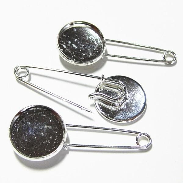 9777-《ブローチ》　ブローチセッティング　ロジウム　４４x１８mm　３個/１セット | 
