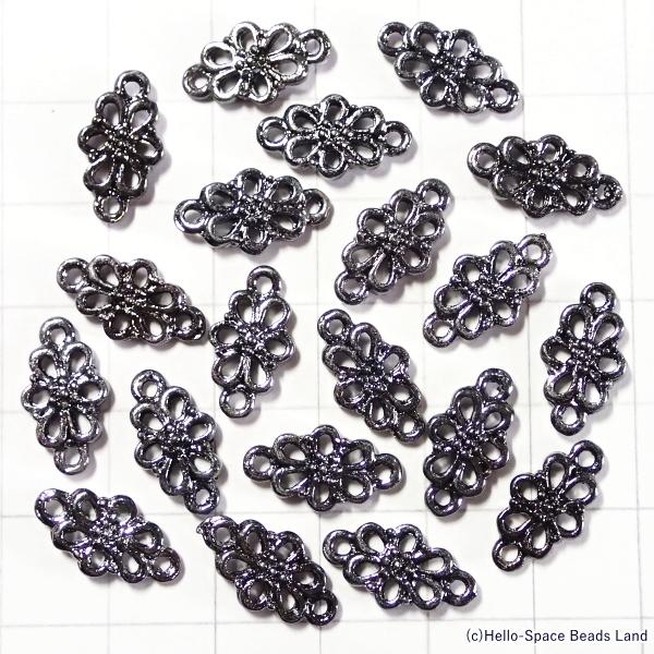 9794-《メタルチャーム・パーツ》　コネクター　黒銀色　１５ｘ８mm　２０個/１セット |  | 01