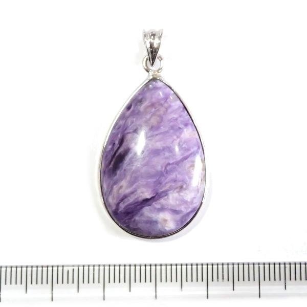 9855-《天然石ペンダント》　チャロアイト　シルバーペンダントトップ　３０ｘ２０mm（８．６ｇ）　１個 |  | 03