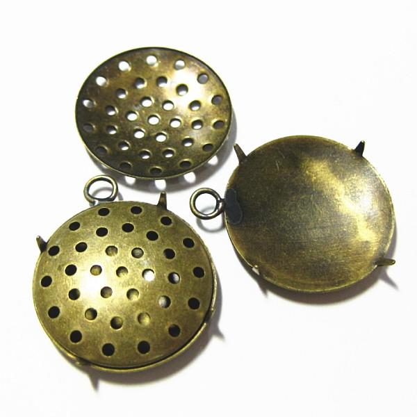 9911-《シャワー台》　ペンダントパーツ　真鍮古美　２０mm　２個/１セット | 