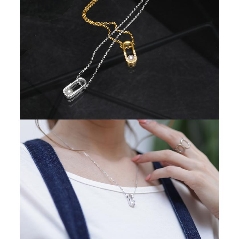 ネックレス レディース サージカルステンレス アクセサリー 金属アレルギー 錆びにくい アクセ シルバー ゴールド チェーンネックレス パール | HUG.U | 12