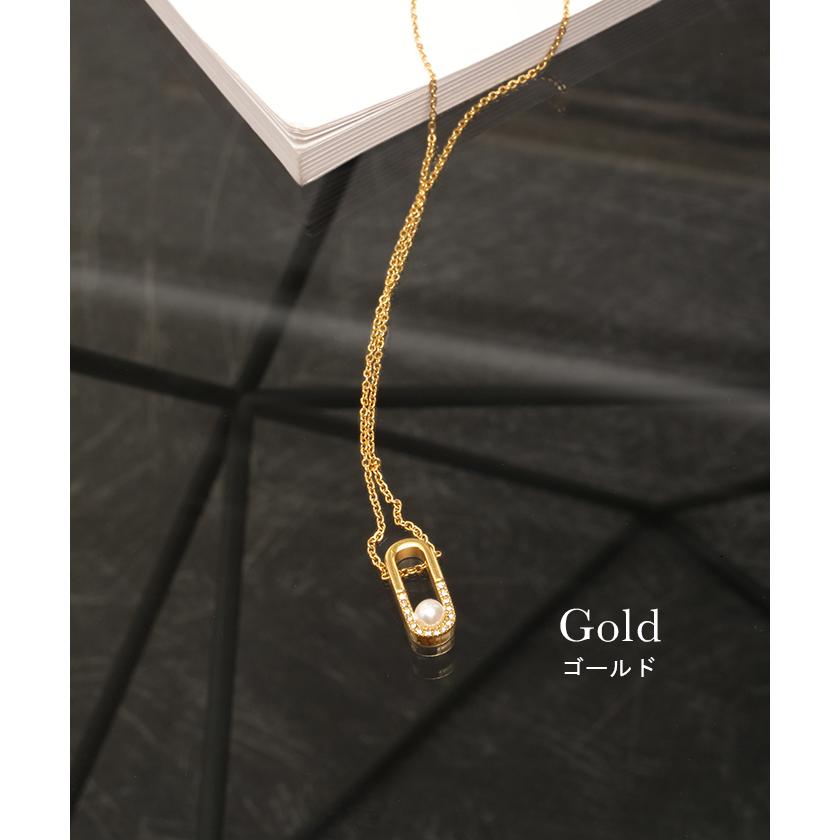 ネックレス レディース サージカルステンレス アクセサリー 金属アレルギー 錆びにくい アクセ シルバー ゴールド チェーンネックレス パール | HUG.U | 09