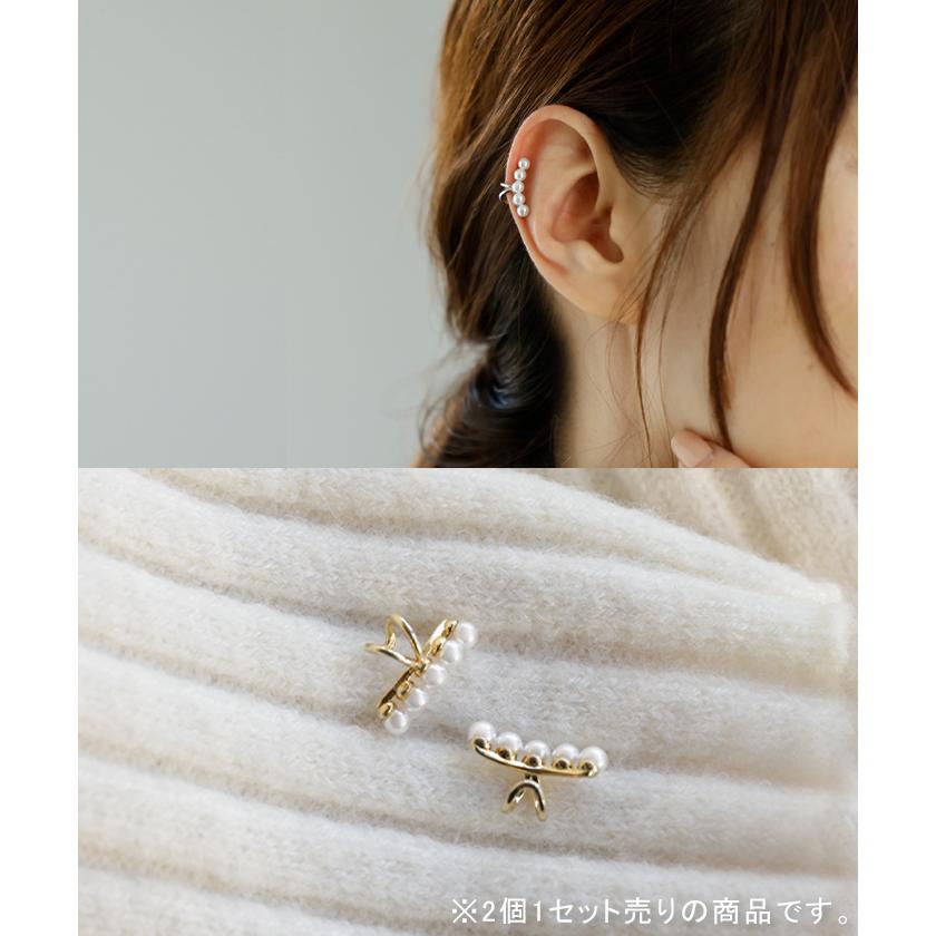 イヤーカフ ピアス 風 アクセサリー ノンホール ゴールド イヤカフ ゴールドアクセサリー 軟骨 カーブ | HUG.U | 08