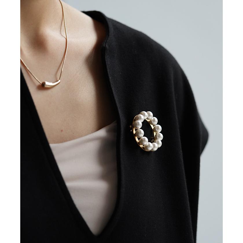 パール ブローチ アクセサリー ゴールド ゴールドアクセサリー ゴールドブローチ ピン サークル 円 アクセ | HUG.U | 14