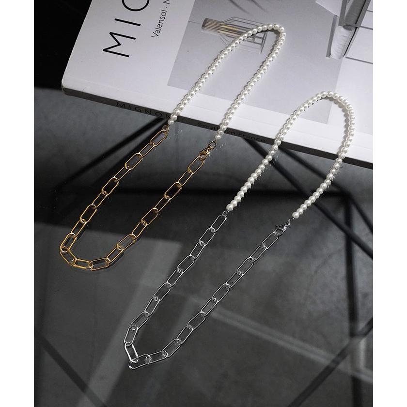 ネックレス アクセサリー パール シルバー ゴールド 錆びにくい 金属アレルギー 金アレ シルバーアクセサリー アクセ チェーンネックレス ロングネックレス | HUG.U | 11