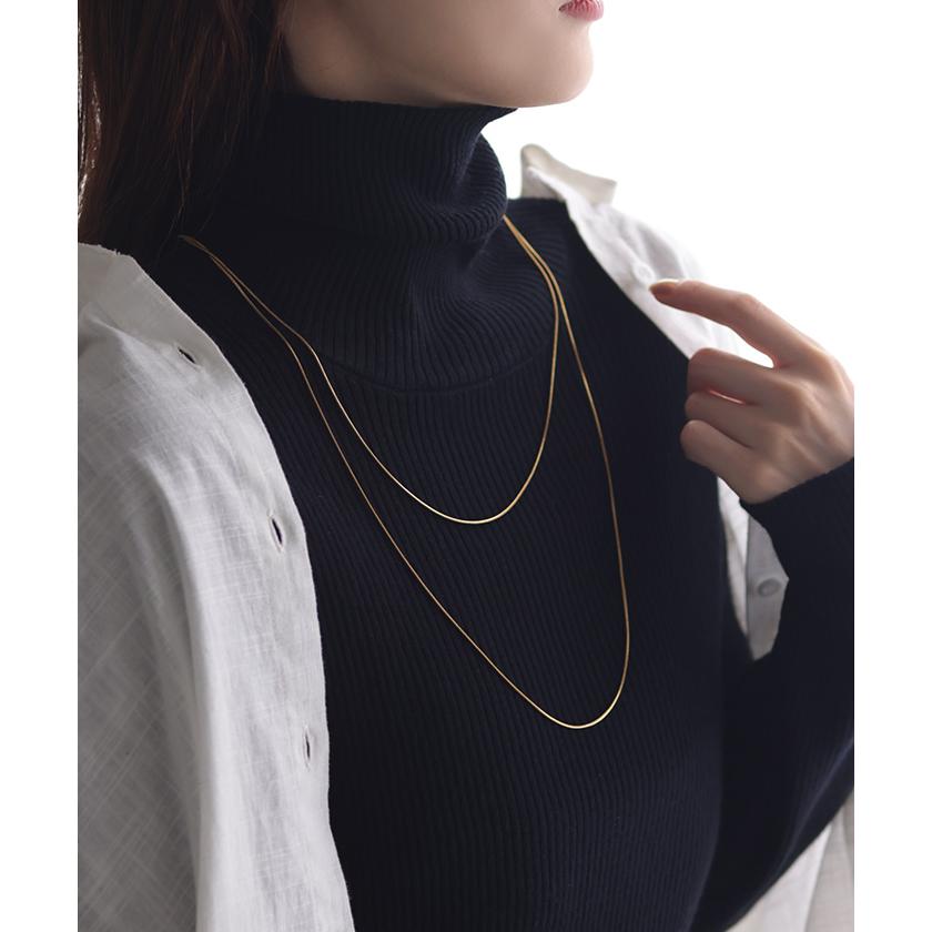 ネックレス アクセサリー スネークチェーン ロング シルバー ゴールド 錆びにくい 金属アレルギー 金アレ シルバーアクセサリー アクセ ロングネックレス | HUG.U | 13