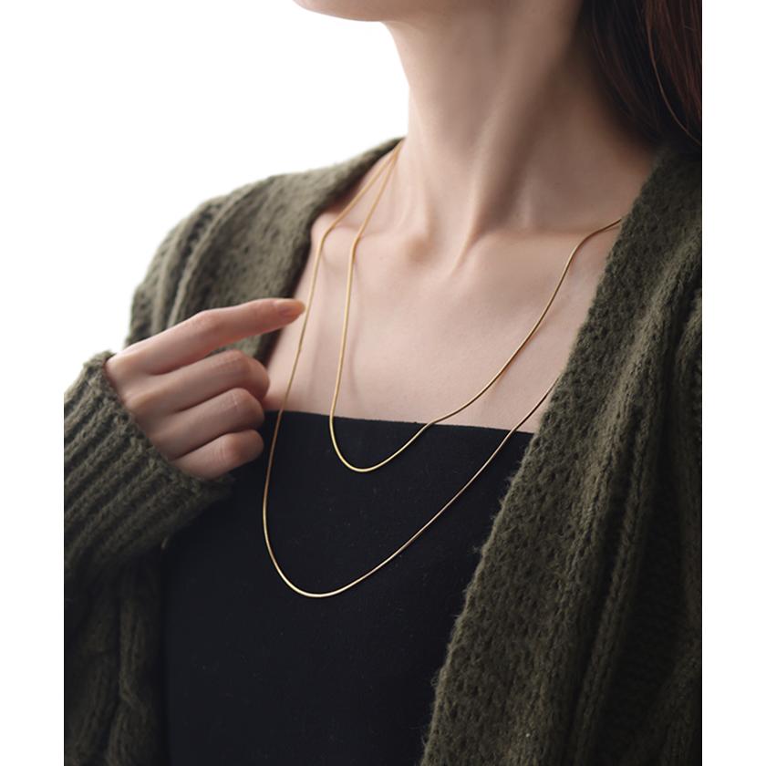 ネックレス アクセサリー スネークチェーン ロング シルバー ゴールド 錆びにくい 金属アレルギー 金アレ シルバーアクセサリー アクセ ロングネックレス | HUG.U | 03