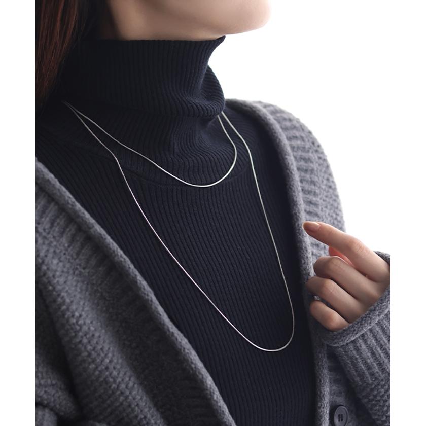 ネックレス アクセサリー スネークチェーン ロング シルバー ゴールド 錆びにくい 金属アレルギー 金アレ シルバーアクセサリー アクセ ロングネックレス | HUG.U | 06