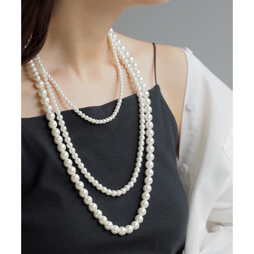 ネックレス ロング パール レディース アクセサリー アクセ パールネックレス ロングネックレス 長い 2連 | HUG.U | 10