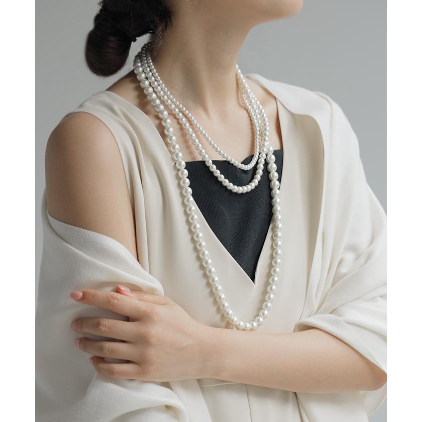 ネックレス ロング パール レディース アクセサリー アクセ パールネックレス ロングネックレス 長い 2連 | HUG.U | 12