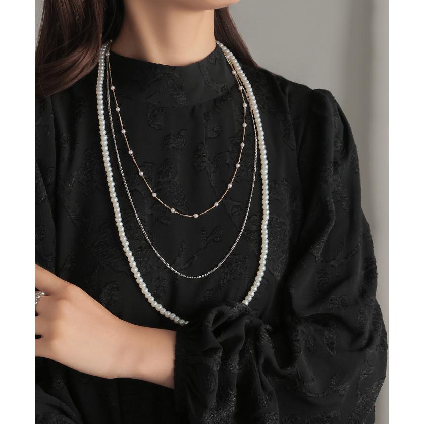 ネックレス ロング パール レディース アクセサリー アクセ パールネックレス ロングネックレス 長い 3連 | HUG.U | 05