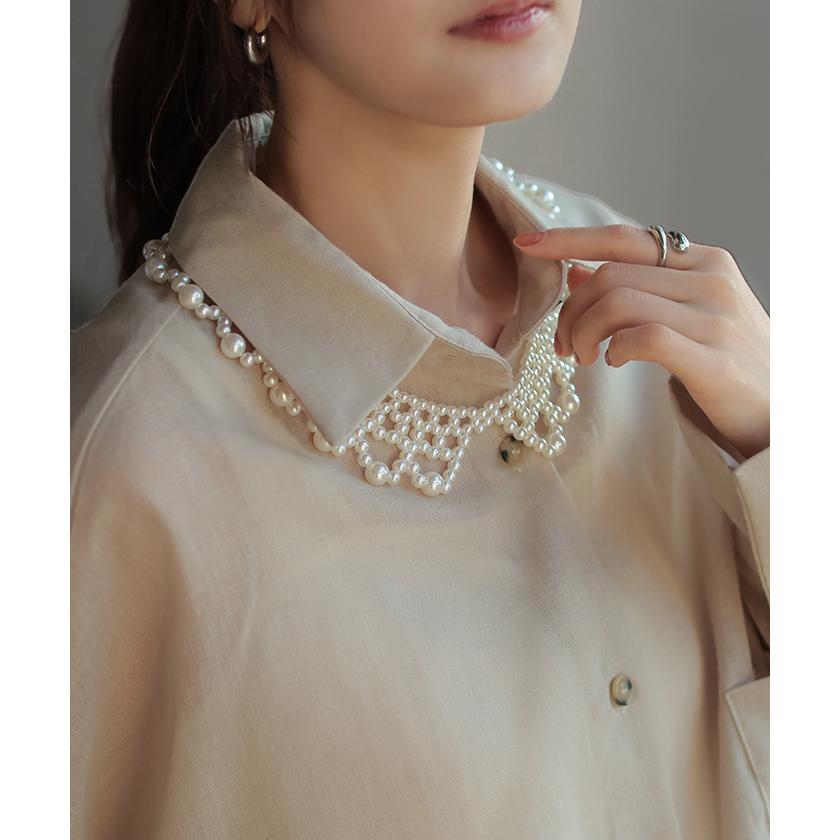 ネックレス つけ襟 パール レディース アクセサリー アクセ レイヤード 付け襟 きれいめ カジュアル フォーマル | HUG.U | 12