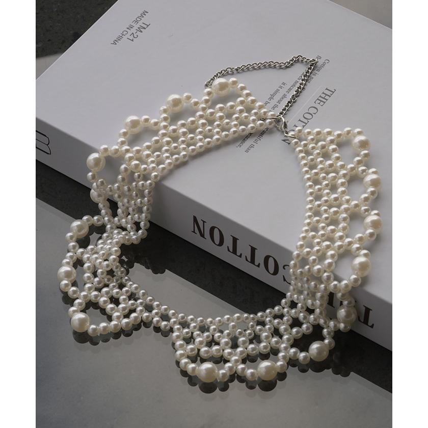 ネックレス つけ襟 パール レディース アクセサリー アクセ レイヤード 付け襟 きれいめ カジュアル フォーマル | HUG.U | 02