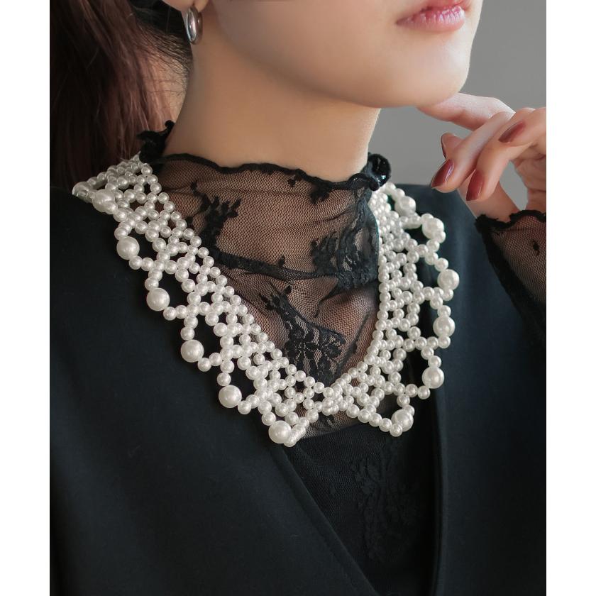 ネックレス つけ襟 パール レディース アクセサリー アクセ レイヤード 付け襟 きれいめ カジュアル フォーマル | HUG.U | 05