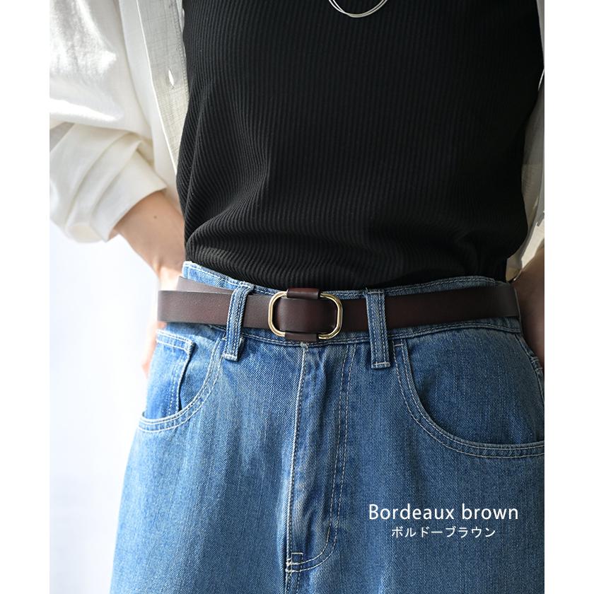 ベルト 穴なし 本革 レディース バックル レザー 太ベルト レザーベルト ファッションベルト 革 ビジネス 細い 無段階調整 オフィス 仕事 ウエストマーク | HUG.U | 13