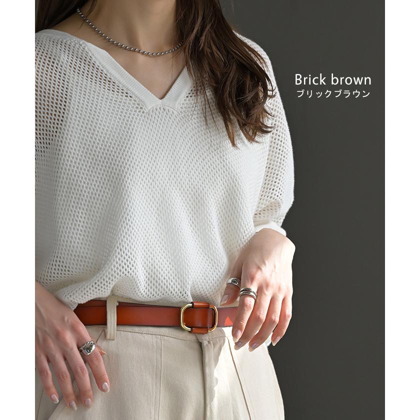 ベルト 穴なし 本革 レディース バックル レザー 太ベルト レザーベルト ファッションベルト 革 ビジネス 細い 無段階調整 オフィス 仕事 ウエストマーク | HUG.U | 19