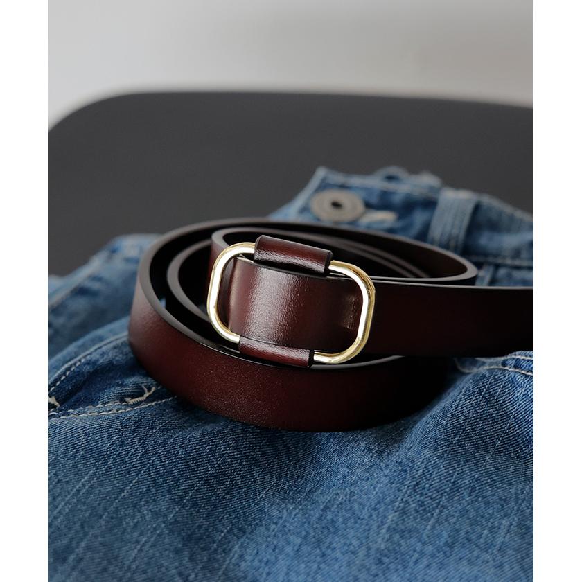 ベルト 穴なし 本革 レディース バックル レザー 太ベルト レザーベルト ファッションベルト 革 ビジネス 細い 無段階調整 オフィス 仕事 ウエストマーク | HUG.U | 07